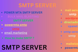 provide you pmta SMTP server for bulk mail blasting