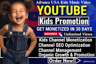organic USA kids youtube promotion video channel marketing boost channel growth