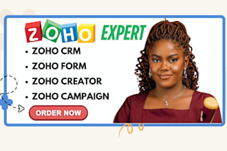 set up and customize zoho crm, zoho creator zoho campaigns zoho form, zoho books