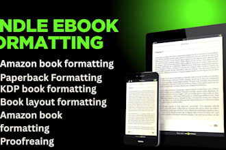 do book formatting, book layout design, kindle ebook format