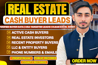provide real estate active cash buyer lead with skip tracing