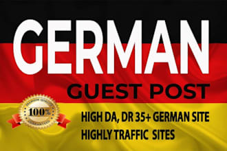 publish german guest post with dofollow high  organic traffic and indexed links