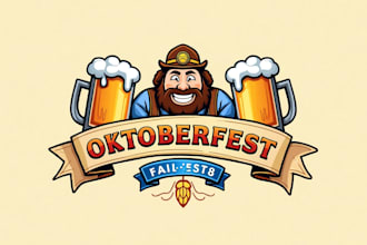 design eye catchy oktoberfest mascot logo in express delivery