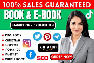 do romance book promotion,novel,christian,children,horror book marketing sales