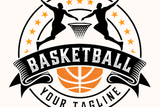 design modern awesome basketball logo in illustrator design