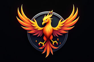 design super phoenix bird mascot logo with express delivery