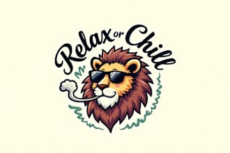 design an awesome king lion smoking mascot logo in very short time