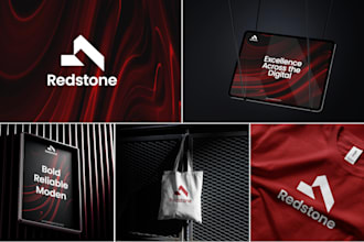 create business logo and brand guidelines with complete branding kit