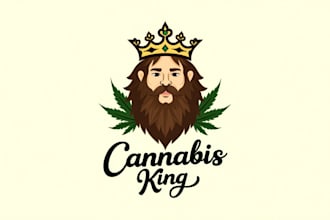 design creative cannabis king mascot logo in very short time