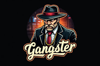 design awesome gangsters boys mascot logo with express delivery