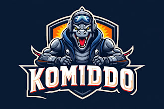 make awesome komodo fighter logo with free vector file