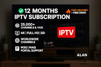 create best iptv 12 months subscription, iptv 4k, over 25000 channels iptv, m3u
