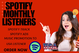 grow spotify monthly listeners, spotify ads, music promotion to usa listener