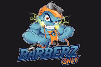 design mascot vibrant barber product logo