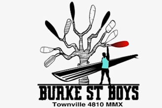 design awesome burke st boys paddlers logo