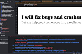 fix bugs and crashes in your android app in java or kotlin