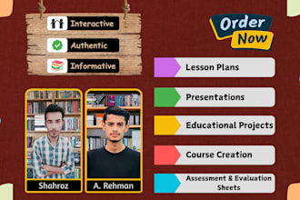 create lesson plans, educational content and presentations