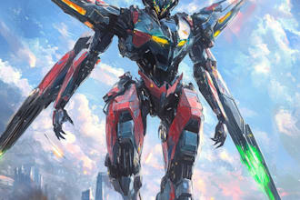 draw mecha robot armor character concept art for you