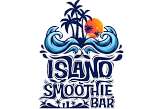 design a modern custom island bar logo for your brand