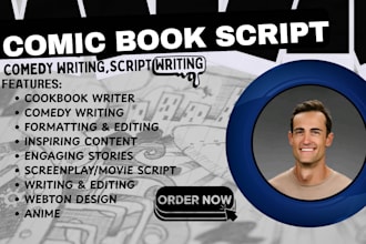 write comic book writer comedy script writing  anime webton cookbook writer