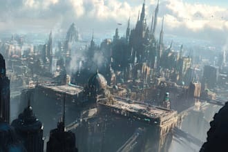 draw science fiction city cyberpunk fantasy concept art