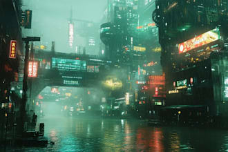 do cyberpunk sci fi futuristic city for your project