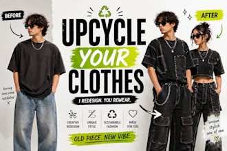 design a unique upcycled outfit or redesign your old clothes