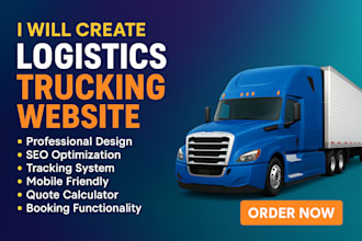 create design logistics trucking dispatch freight couriercargo transport website