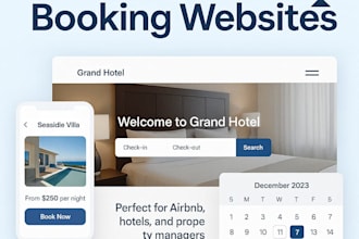 design a property or booking websites for hotels and rentals