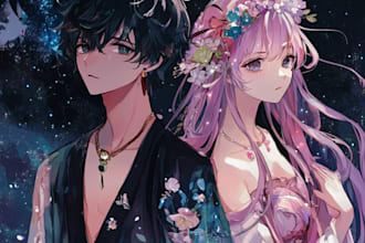 draw chibi anime art and character design for your persona