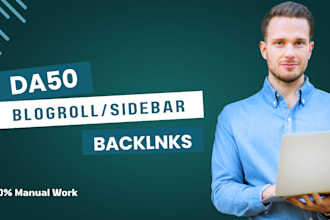 create high quality blogroll sidebar da 50 plus seo dofollow footer backlinks