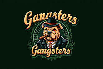design awesome gangster bulldog mascot logo within 1 day
