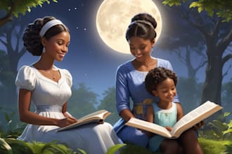 draw african american children story book illustration kids story book kdp cover