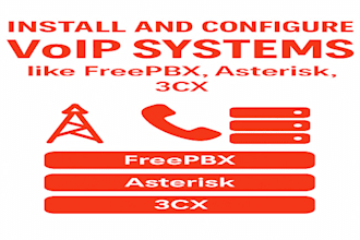 install and configure viop systems freepbx, 3cx, magnus biling, astpp, a2billing