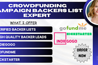 generate active crowdfunding backer list for gofundme, kickstarter, indiegogo