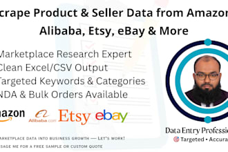 extract products and sellers data from alibaba and amazon