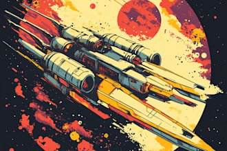 draw high quality spaceship concept