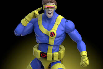 sculpt articulated action figure, 3d articulated model, 3d printed action figure