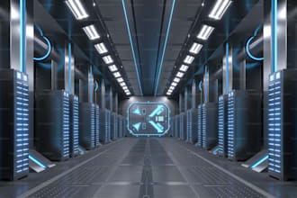 design 3d rack, 3d warehouse, 3d server room, 3d ai datacenter, 3d ai facility