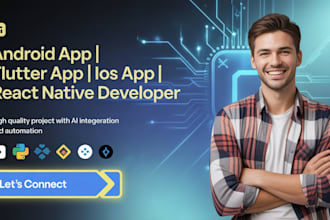 develop ai mobile app and website, android, ios,flutter,react native