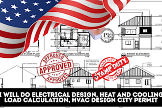 do electrical design, heat and cooling load calculation hvac design city permit