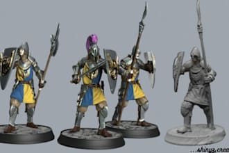 sculpt 3d medieval character, tabletop rpg model, 3d model prop, fantasy model