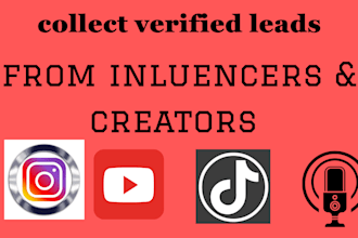 find targeted influencer leads from instagram, tiktok, youtube, and podcast