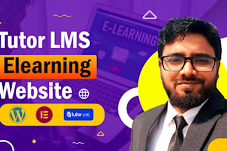 develop educational elearning lms website using tutor lms