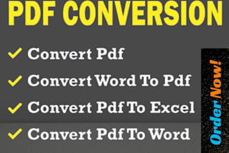 convert a PDF file to word and excel, and an image to text