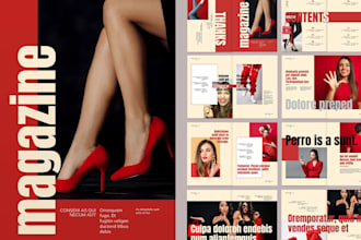 redesign, design edit attractive magazines, editorial, newsletter or publication
