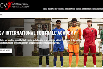 build football academy website, soccer training programs, footbal club website