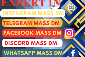 send targeted instagram mass dm, facebook mass dm, bulk SMS, discord promotion