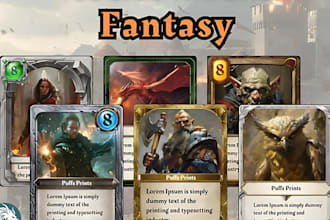 do tcg horror fantasy card template, trading card game editable ttrpg card frame