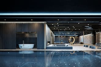 remodel 3d facade design, 2d layout,terrace model,swimming pool, cgi render